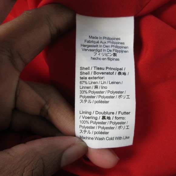 J.Crew High Neck Sheath Dress Midi 2 Red Linen Stretch Pencil Career Office 348 - Picture 4 of 11